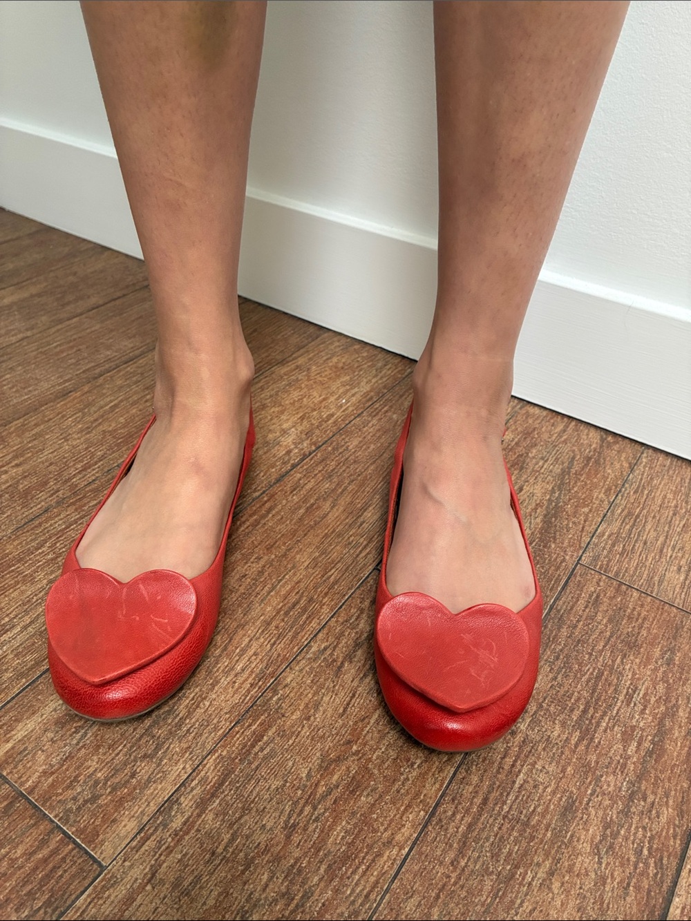 Lucky Brand Red Heart-Toe Ballet Flats